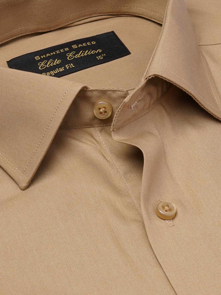 Brown Plain, Cutaway Collar, Elite Edition, Men’s Formal Shirt  (FS-1928)