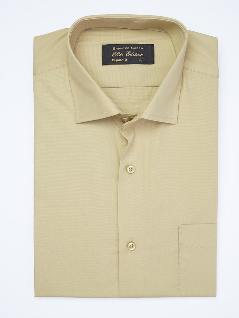 Khaki Plain, Cutaway Collar, Elite Edition, Men’s Formal Shirt  (FS-1929)