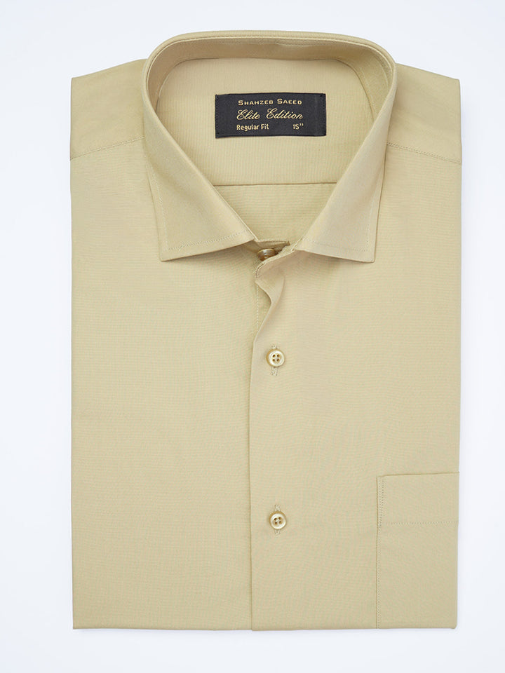 Khaki Plain, Cutaway Collar, Elite Edition, Men’s Formal Shirt  (FS-1929)