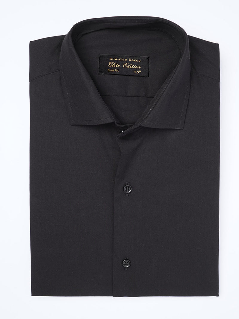 Black Plain, Cutaway Collar, Elite Edition, Men’s Formal Shirt  (FS-1943)