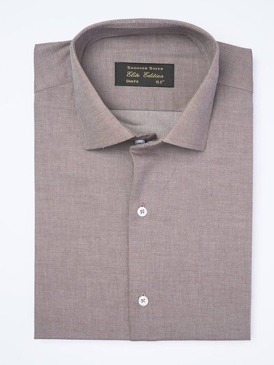 Brown Textured, Cutaway Collar, Elite Edition, Men’s Formal Shirt  (FS-1948)