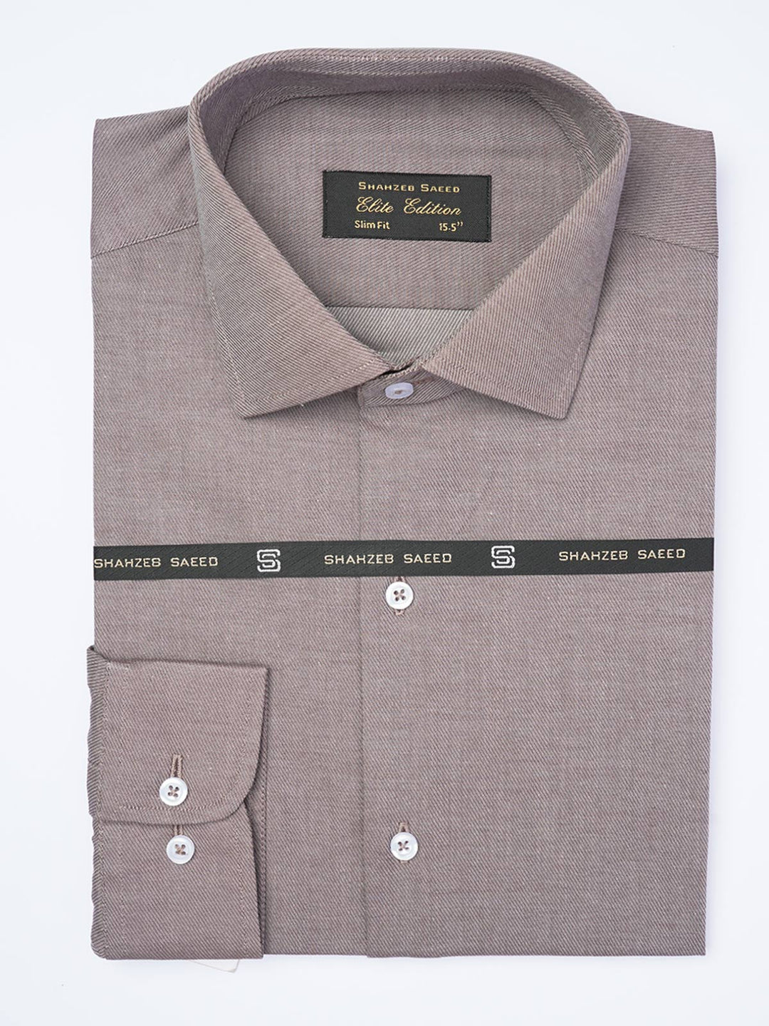 Brown Textured, Cutaway Collar, Elite Edition, Men’s Formal Shirt  (FS-1948)