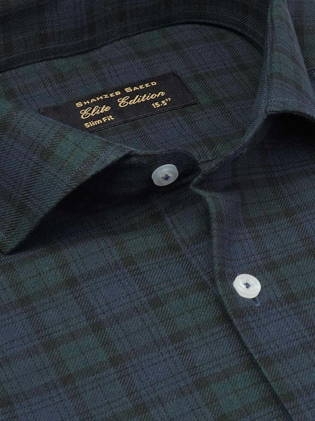 Navy & Dark Green Checkered, Elite Edition, Cutaway Collar Men’s Formal Shirt (FS-1960)