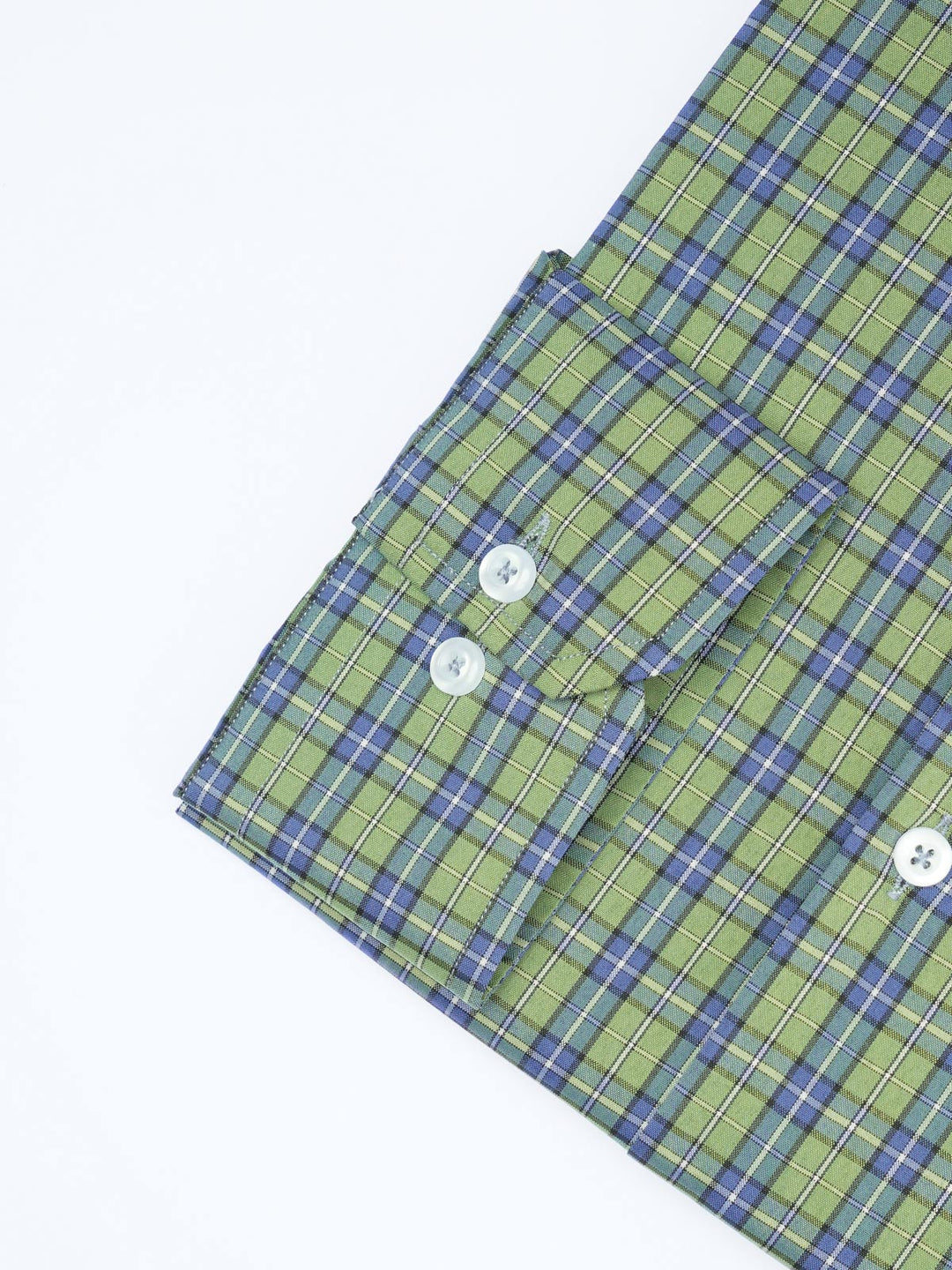 Green & Blue Checkered, Elite Edition, Cutaway Collar Men’s Formal Shirt (FS-1962)