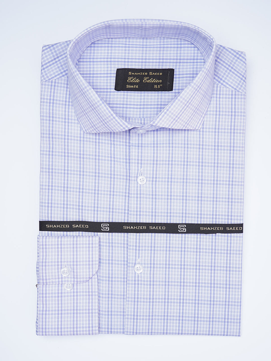 Light Purple Micro Checkered, Elite Edition, Cutaway Collar Men’s Formal Shirt (FS-1963)