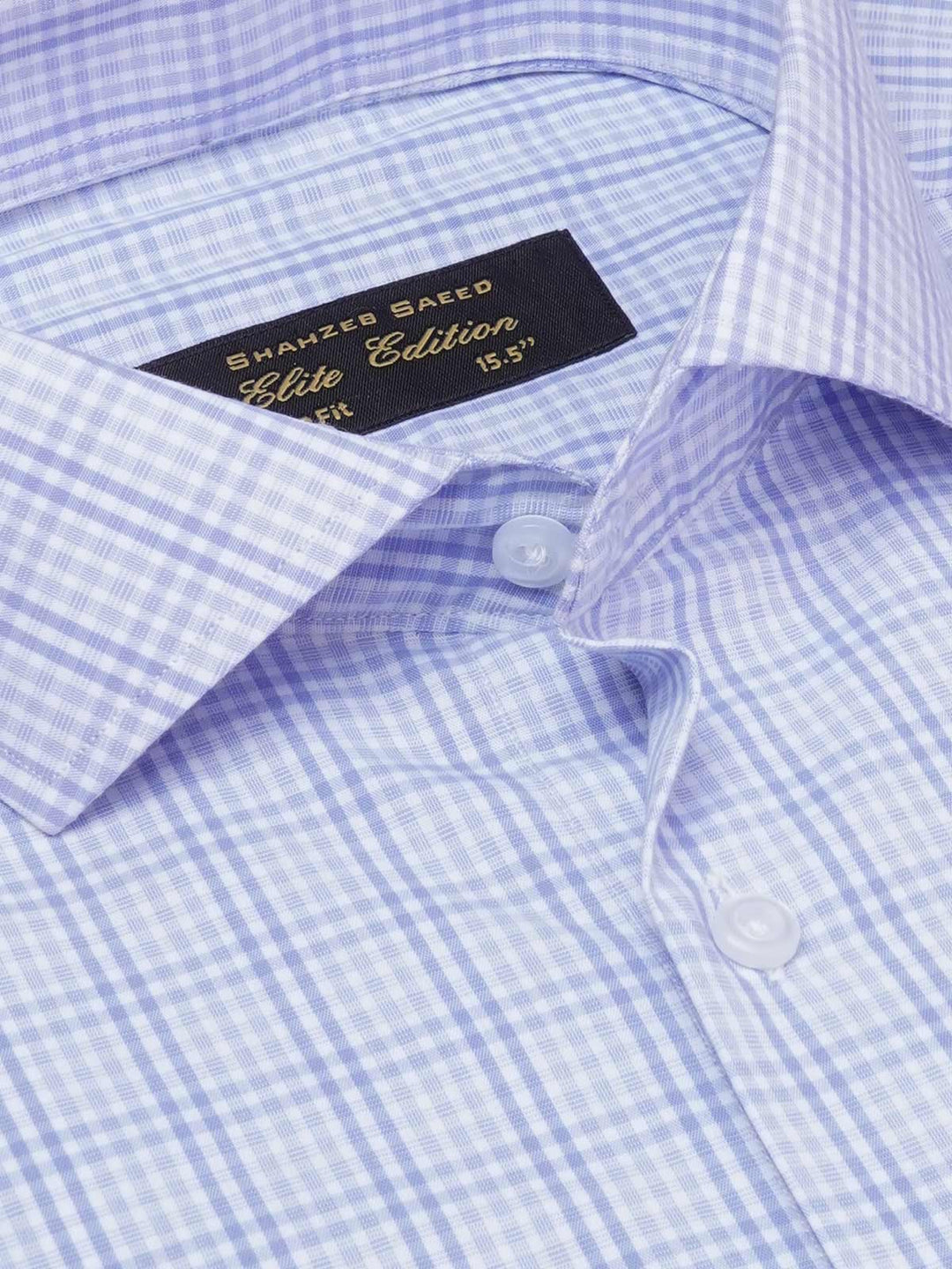 Light Purple Micro Checkered, Elite Edition, Cutaway Collar Men’s Formal Shirt (FS-1963)