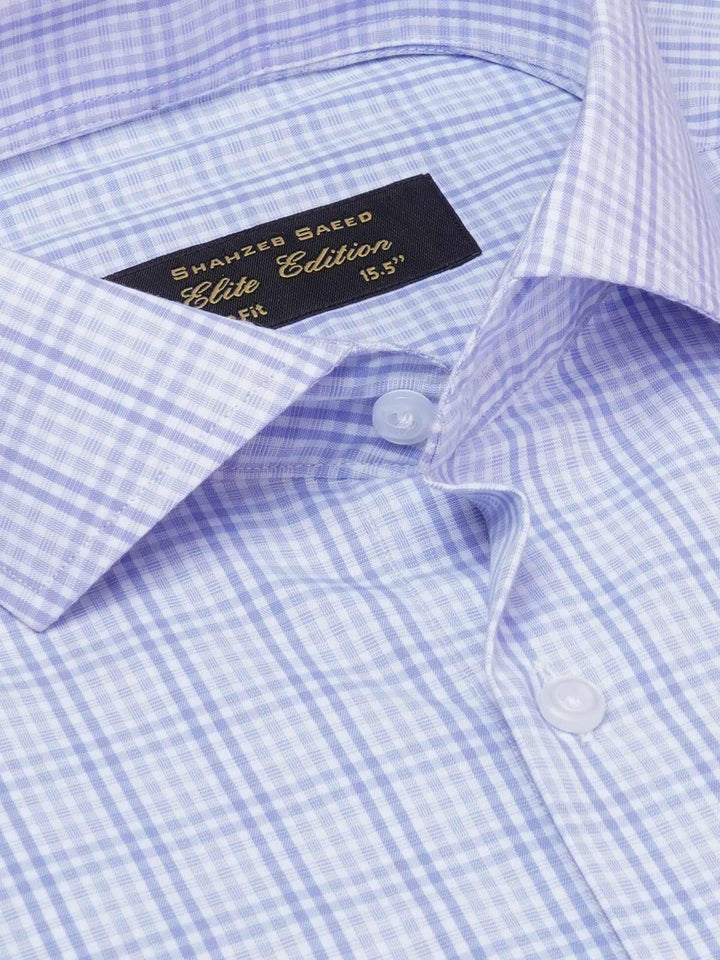 Light Purple Micro Checkered, Elite Edition, Cutaway Collar Men’s Formal Shirt (FS-1963)