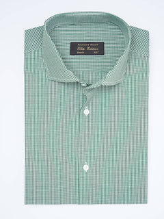 Green Micro Checkered, Elite Edition, Cutaway Collar Men’s Formal Shirt (FS-1964)