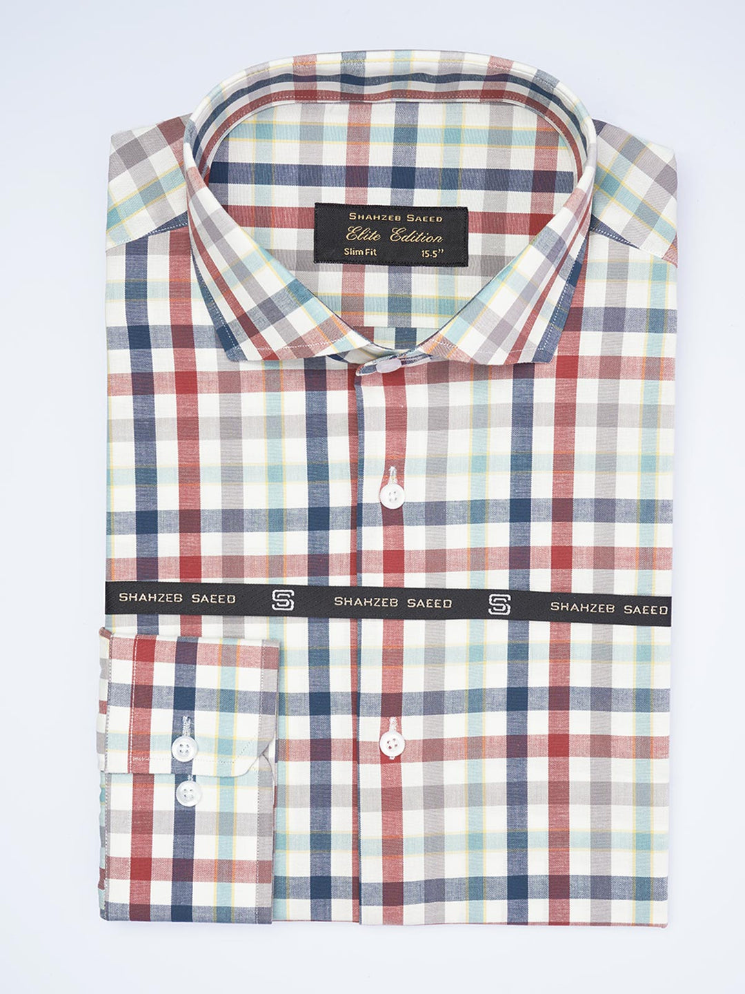 Multi Colour Checkered, Elite Edition, Cutaway Collar Men’s Formal Shirt (FS-1966)