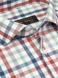 Multi Colour Checkered, Elite Edition, Cutaway Collar Men’s Formal Shirt (FS-1966)