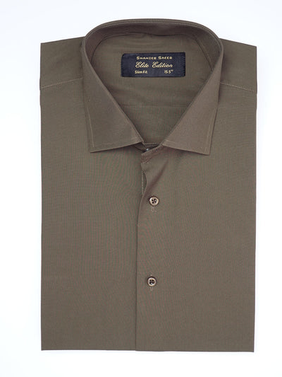 Brown Plain, French Collar, Elite Edition, Men’s Formal Shirt  (FS-1968)