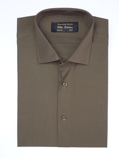 Brown Plain, French Collar, Elite Edition, Men’s Formal Shirt  (FS-1968)