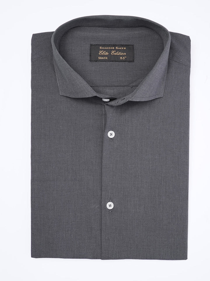 Dark Grey Self, Cutaway Collar, Elite Edition, Men’s Formal Shirt  (FS-1977)