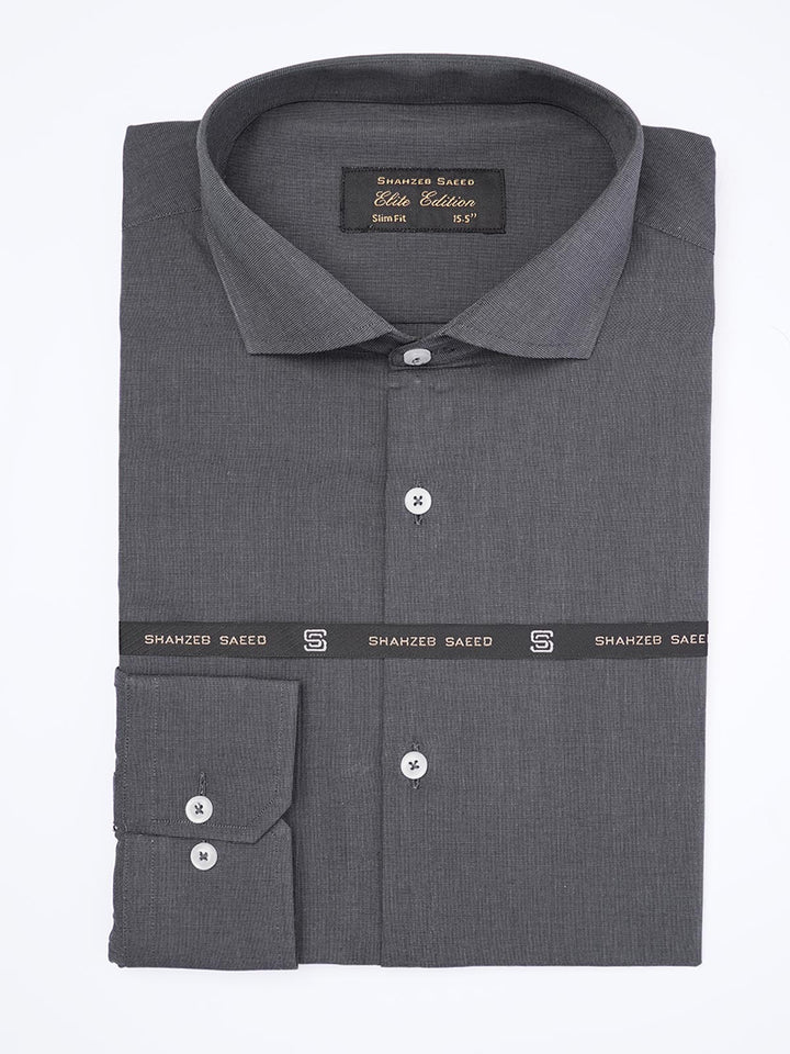 Dark Grey Self, Cutaway Collar, Elite Edition, Men’s Formal Shirt  (FS-1977)