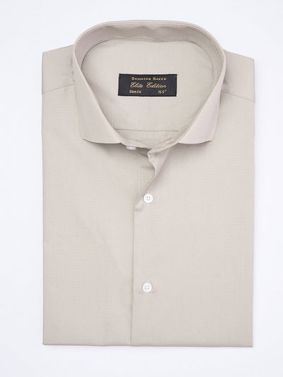 Beige Plain, Cutaway Collar, Elite Edition, Men’s Formal Shirt  (FS-1978)