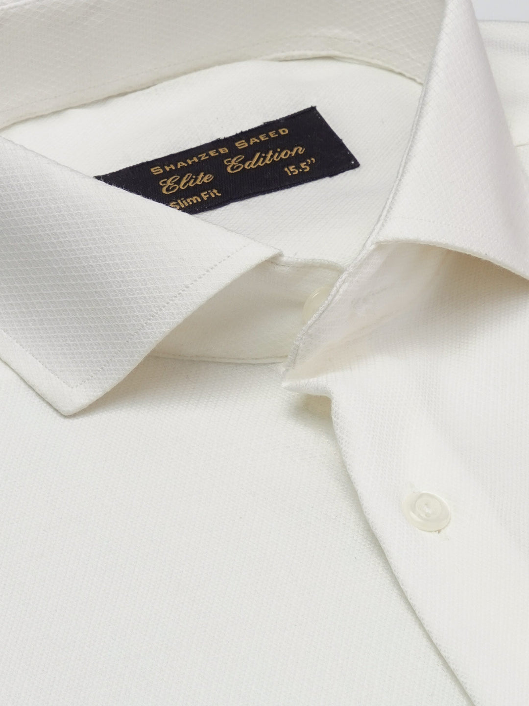 White Textured, Cutaway Collar, Elite Edition, Men’s Formal Shirt  (FS-1983)