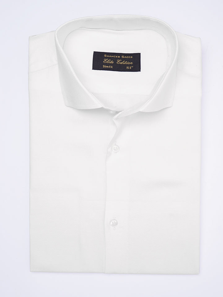 White Self, Cutaway Collar, Elite Edition, Men’s Formal Shirt  (FS-1986)