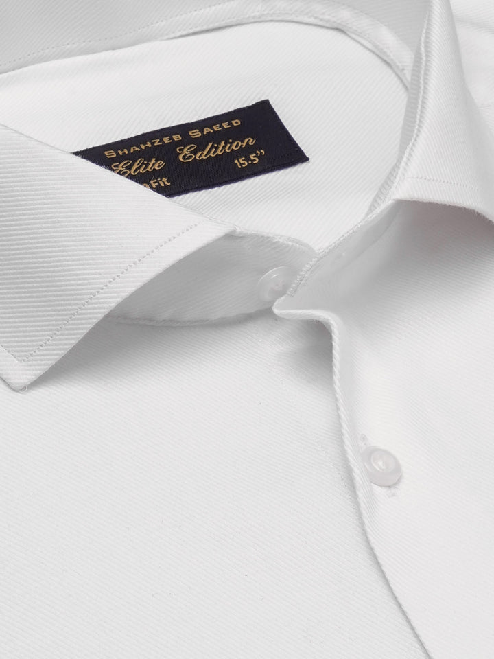 White Self, Cutaway Collar, Elite Edition, Men’s Formal Shirt  (FS-1986)