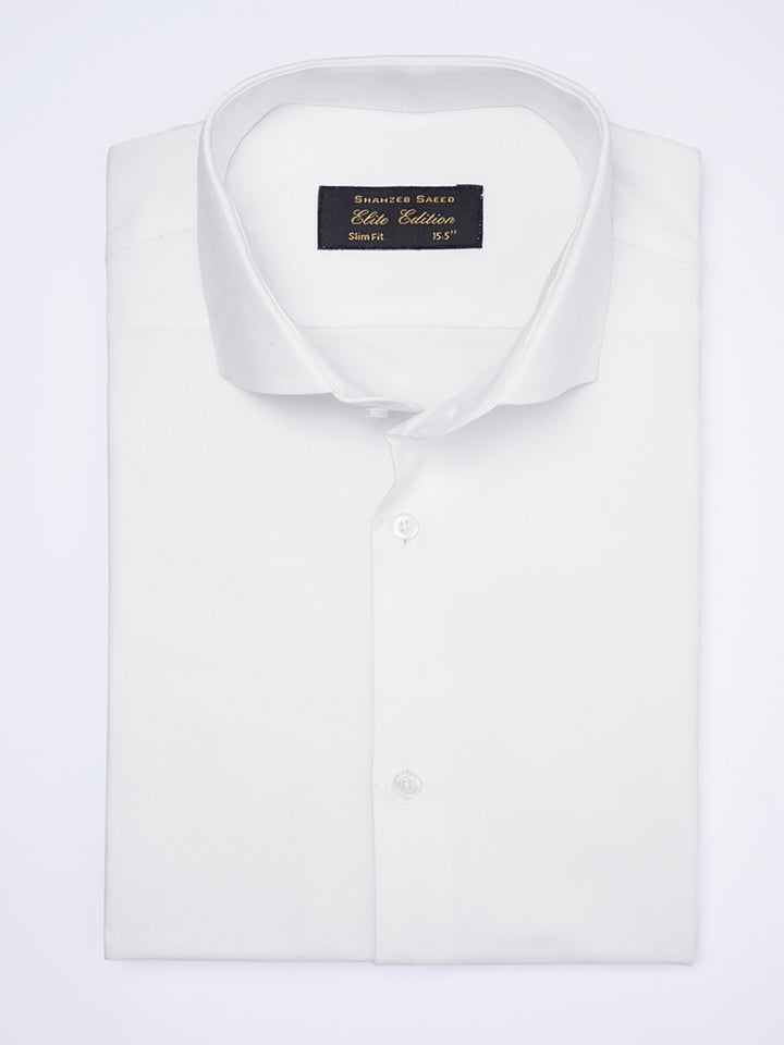 White Self, Cutaway Collar, Elite Edition, Men’s Formal Shirt  (FS-1987)