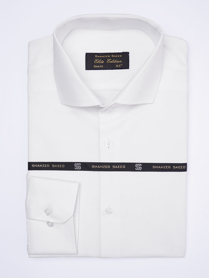 White Self, Cutaway Collar, Elite Edition, Men’s Formal Shirt  (FS-1987)