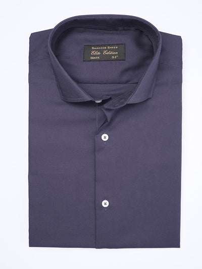 Navy Blue Self, Cutaway Collar, Elite Edition, Men’s Formal Shirt  (FS-1991)