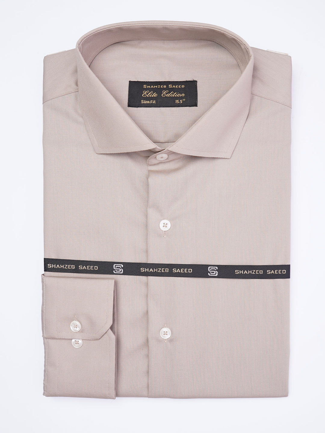 Beige Plain, Cutaway Collar, Elite Edition, Men’s Formal Shirt  (FS-1995)