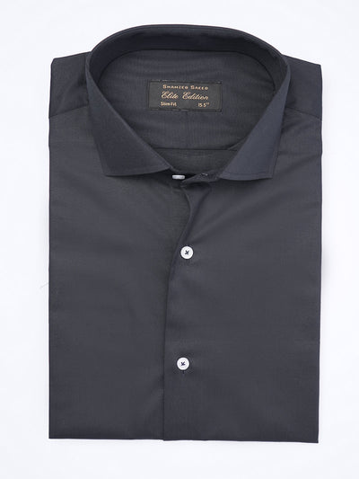 Black Plain, Cutaway Collar, Elite Edition, Men’s Formal Shirt  (FS-1996)