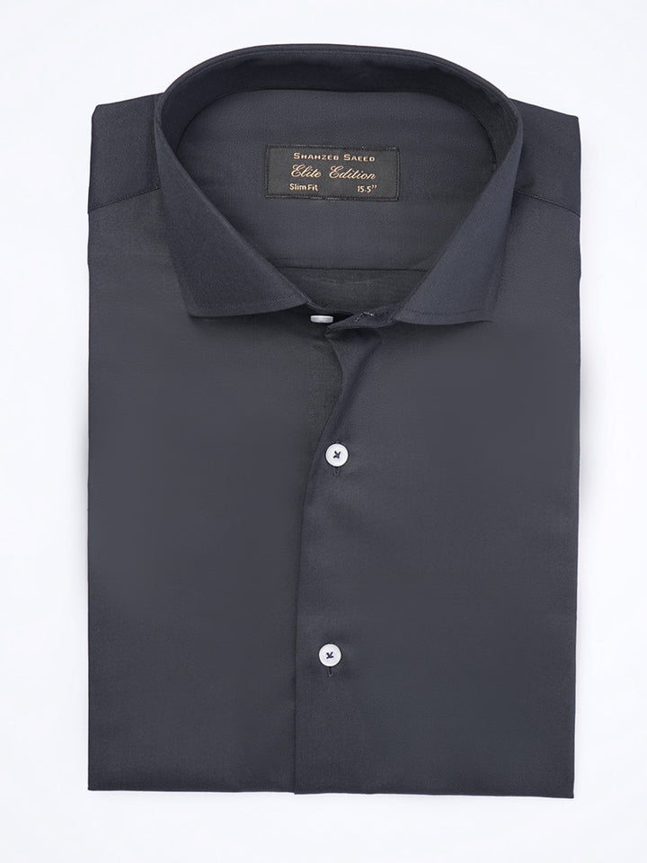 Black Plain, Cutaway Collar, Elite Edition, Men’s Formal Shirt  (FS-1996)