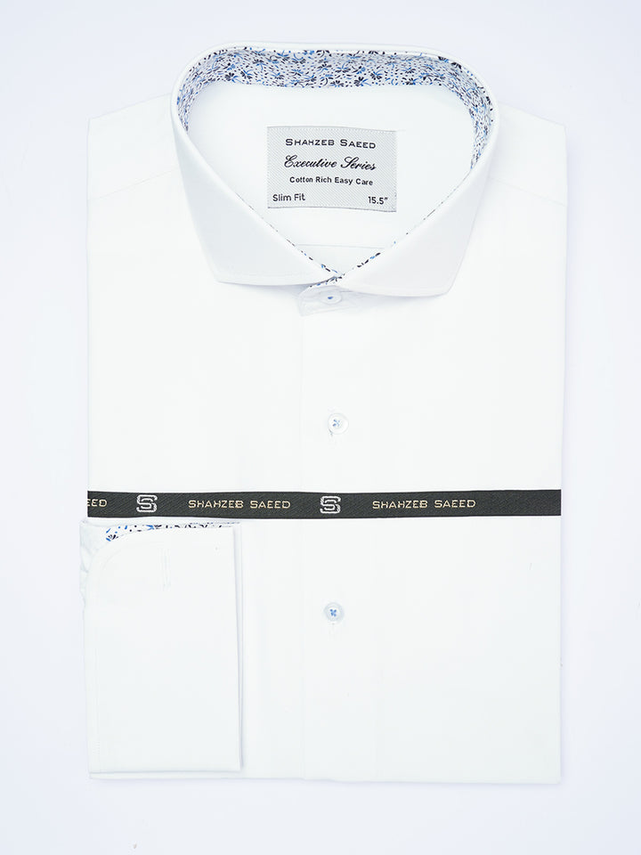 White, Elite Edition, Cutaway Collar Men’s Designer Formal Shirt (FS-1997)