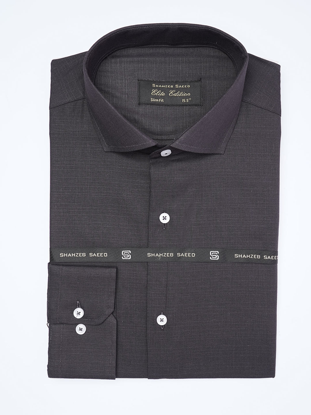 Charcoal Grey Self, Cutaway Collar, Elite Edition, Men’s Formal Shirt  (FS-2000)