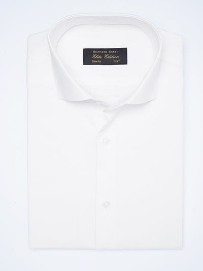 White Self, Cutaway Collar, Elite Edition, Men’s Formal Shirt  (FS-2001)