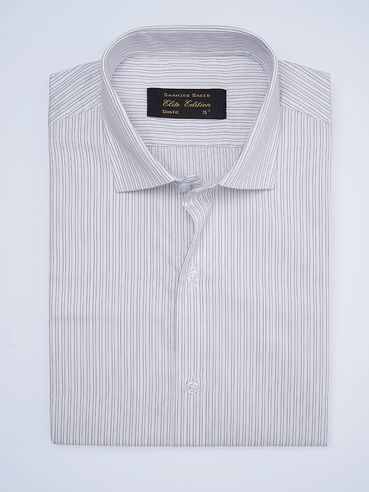 Light Purple Self Striped, Elite Edition, Cutaway Collar Men’s Formal Shirt (FS-2007)