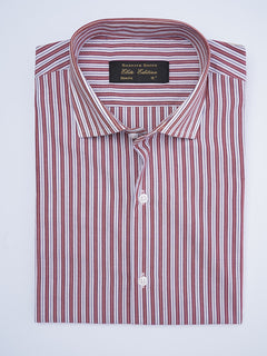 Maroon Self Striped, Elite Edition, Cutaway Collar Men’s Formal Shirt (FS-2008)