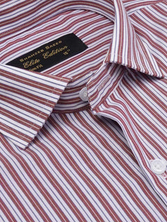 Maroon Self Striped, Elite Edition, Cutaway Collar Men’s Formal Shirt (FS-2008)