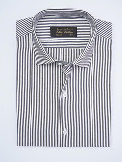 Dark Navy Self Striped, Elite Edition, Cutaway Collar Men’s Formal Shirt (FS-2009)