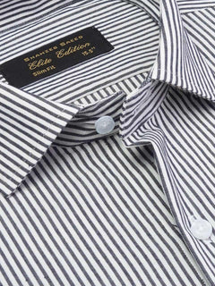 Dark Navy Self Striped, Elite Edition, Cutaway Collar Men’s Formal Shirt (FS-2009)