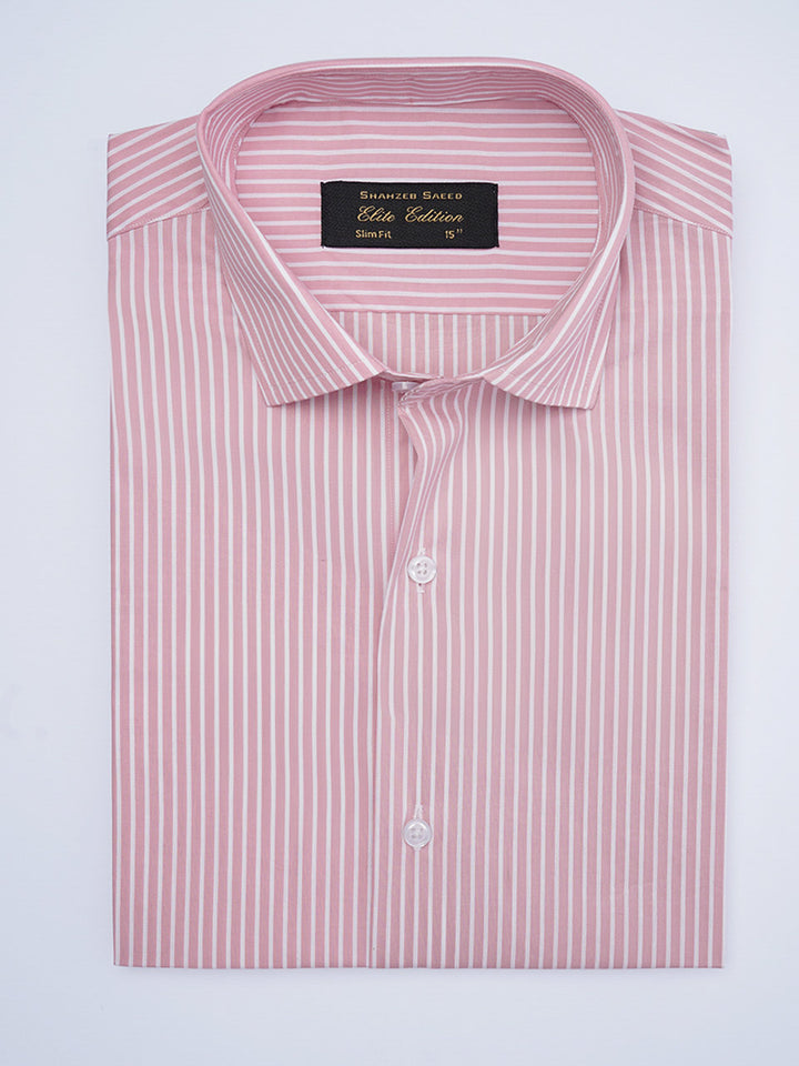 Pink Self Striped, Elite Edition, Cutaway Collar Men’s Formal Shirt (FS-2010)