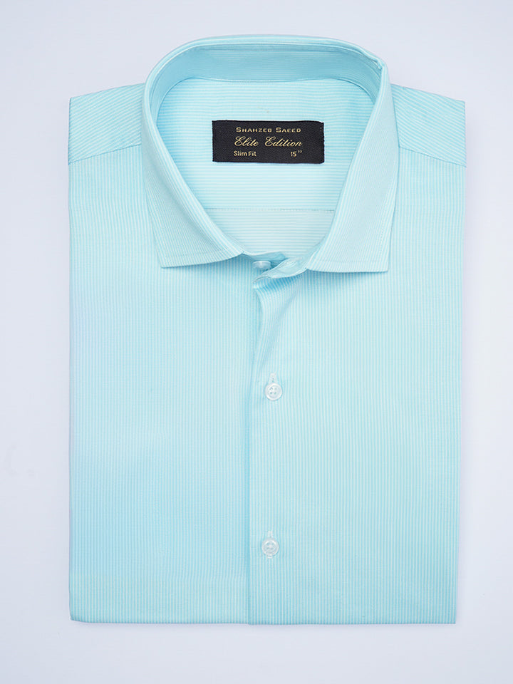 Sky Blue Self Striped, Elite Edition, Cutaway Collar Men’s Formal Shirt (FS-2011)