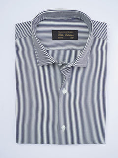 Navy Blue Self Striped, Elite Edition, Cutaway Collar Men’s Formal Shirt (FS-2012)