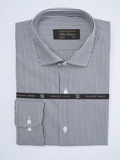 Navy Blue Self Striped, Elite Edition, Cutaway Collar Men’s Formal Shirt (FS-2012)