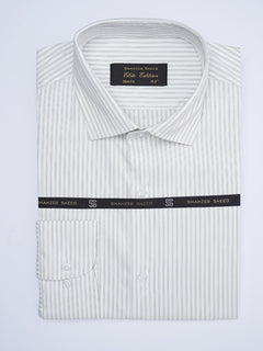 Black & White Self Striped, Elite Edition, Cutaway Collar Men’s Formal Shirt (FS-2014)