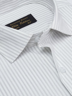 Black & White Self Striped, Elite Edition, Cutaway Collar Men’s Formal Shirt (FS-2014)