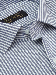 Navy Self Striped, Elite Edition, Cutaway Collar Men’s Formal Shirt (FS-2015)