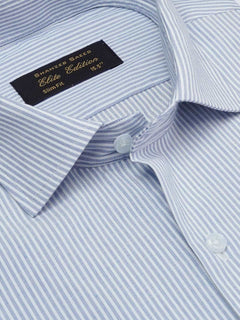 Blue Self Striped, Elite Edition, Cutaway Collar Men’s Formal Shirt (FS-2017)