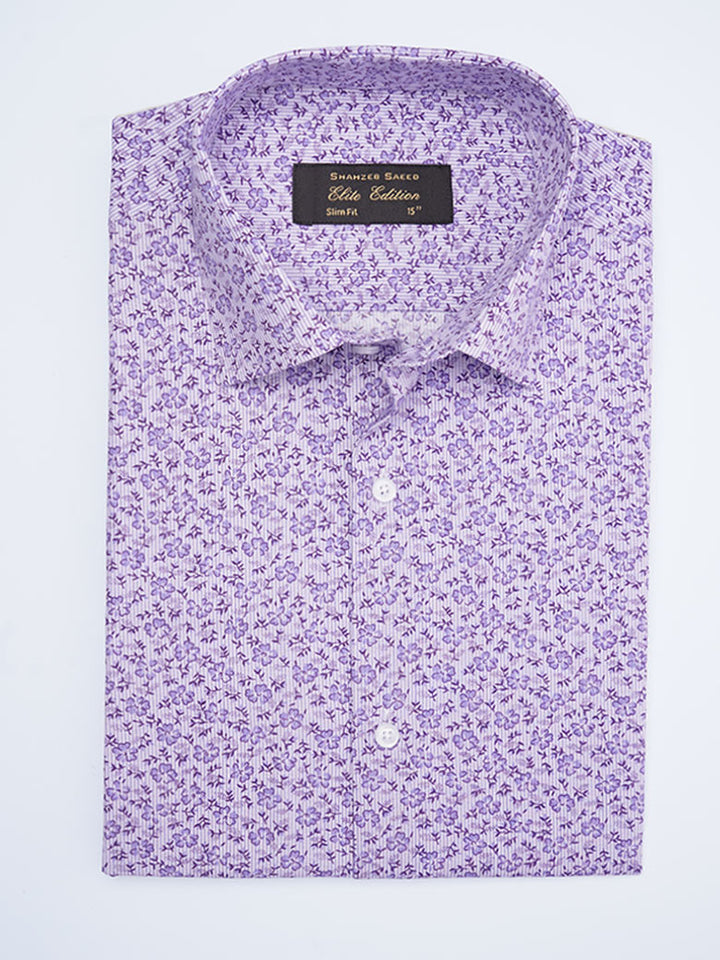 Purple Printed, Elite Edition, French Collar Men’s Formal Shirt (FS-2020)