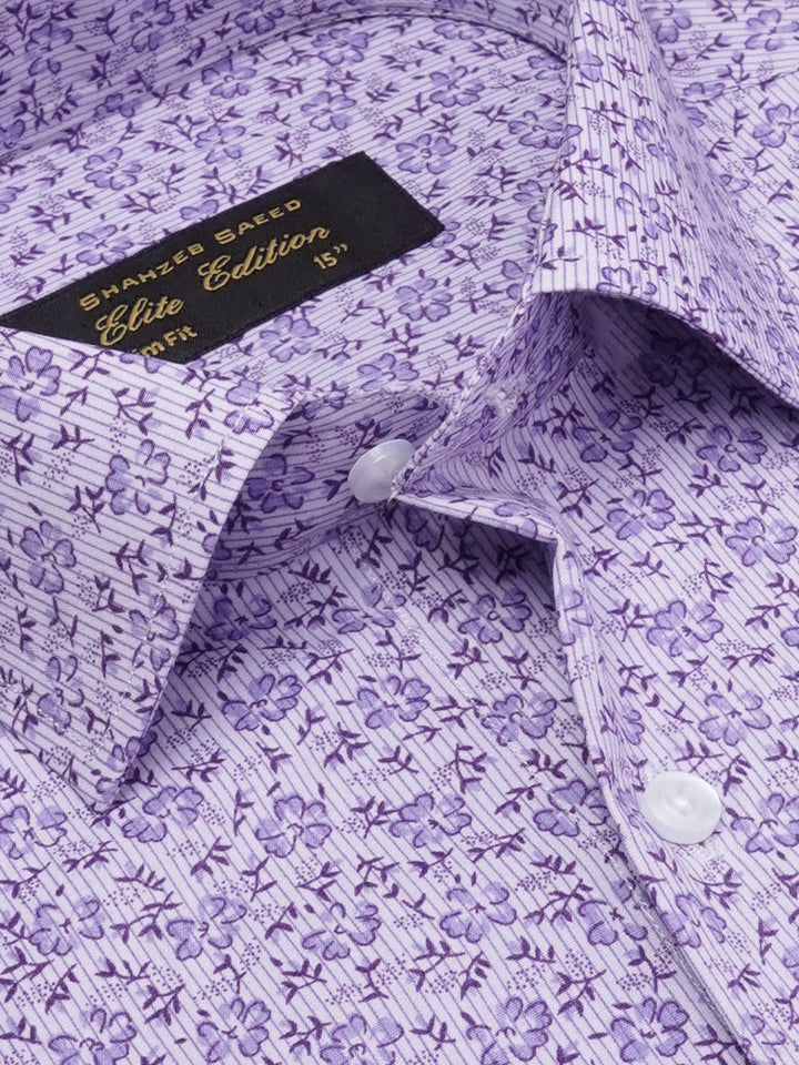 Purple Printed, Elite Edition, French Collar Men’s Formal Shirt (FS-2020)