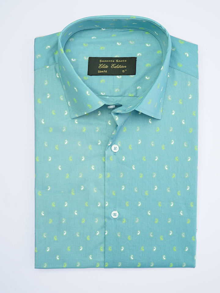 Blue Printed, Elite Edition, French Collar Men’s Formal Shirt (FS-2021)