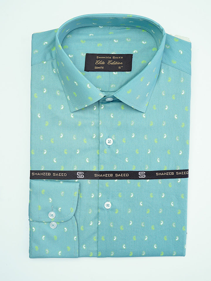 Blue Printed, Elite Edition, French Collar Men’s Formal Shirt (FS-2021)