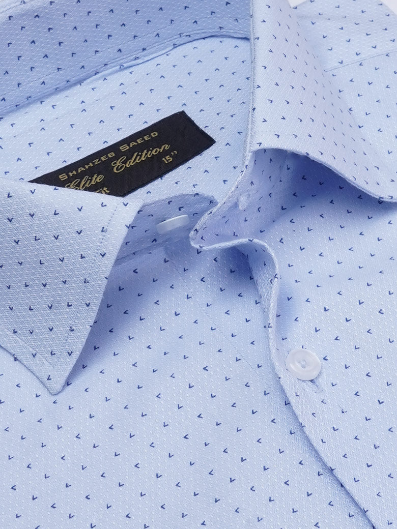 Blue Printed, Elite Edition, French Collar Men’s Formal Shirt (FS-2022)