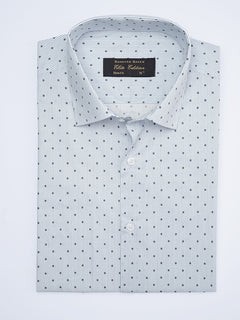 White & Black Printed, Elite Edition, French Collar Men’s Formal Shirt (FS-2025)